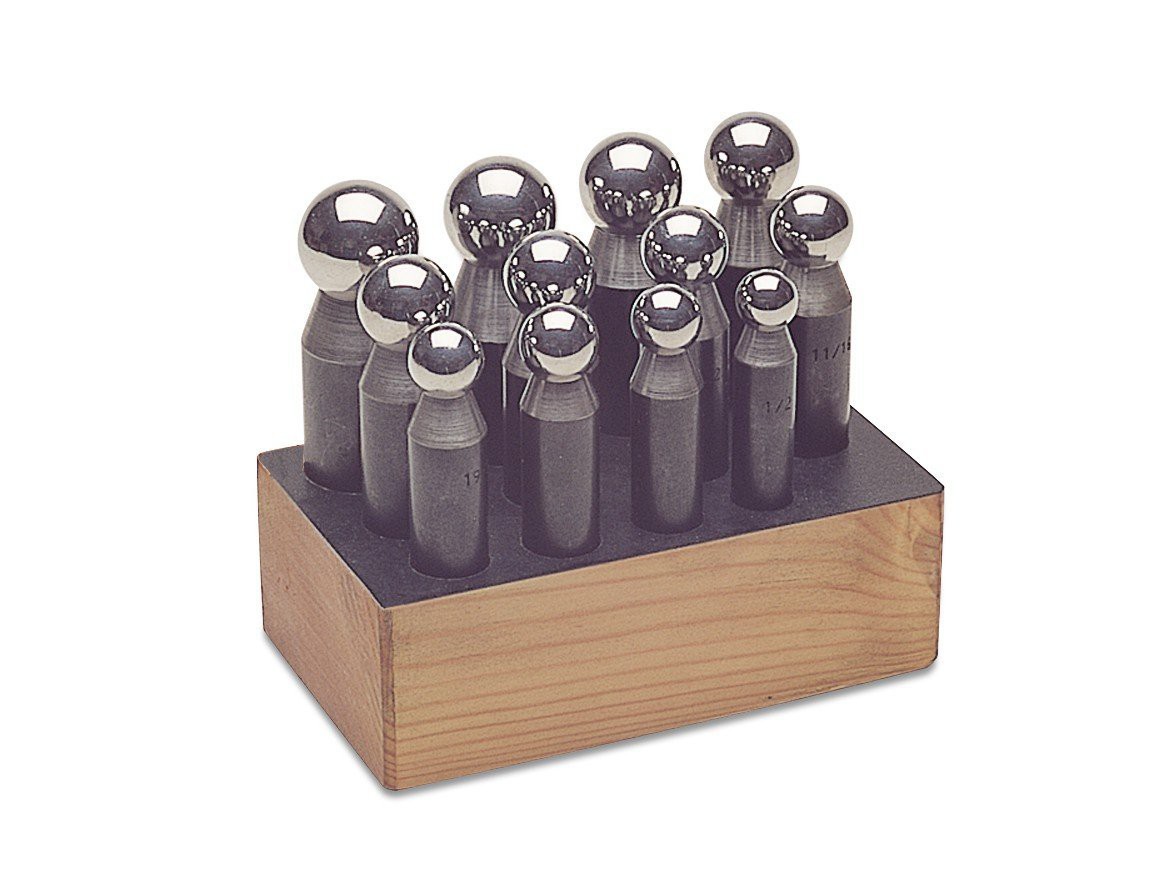 12 Piece Dapping Block Set in Wood Stand