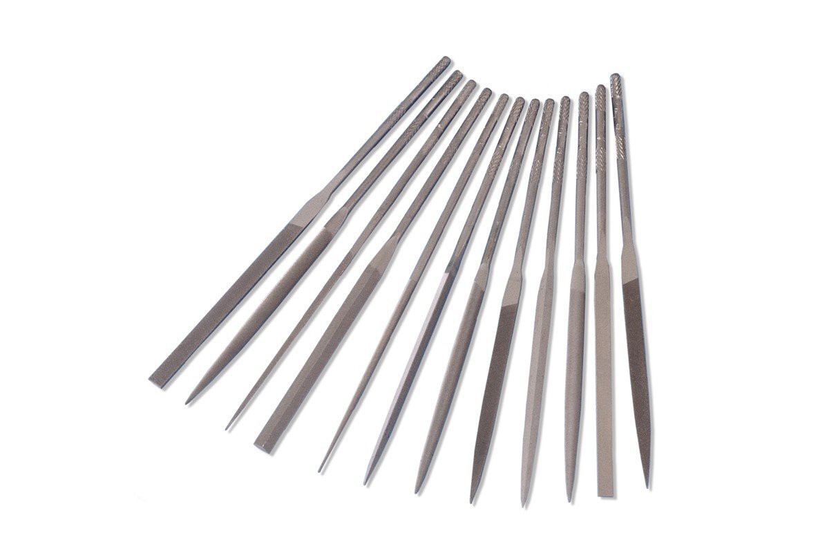 Assorted Swiss Needle Files with Plastic Handles (Set of 12)