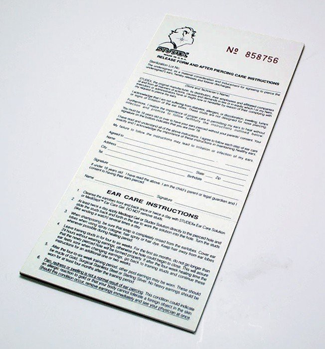 Release Forms for Ear Piercing
