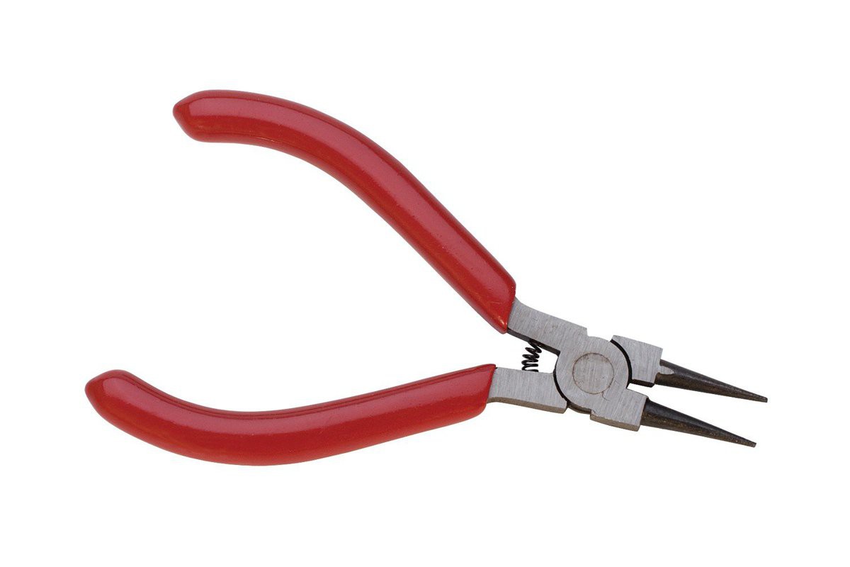 Heavy Duty Coil Spring Lap Joint Round Nose Pliers
